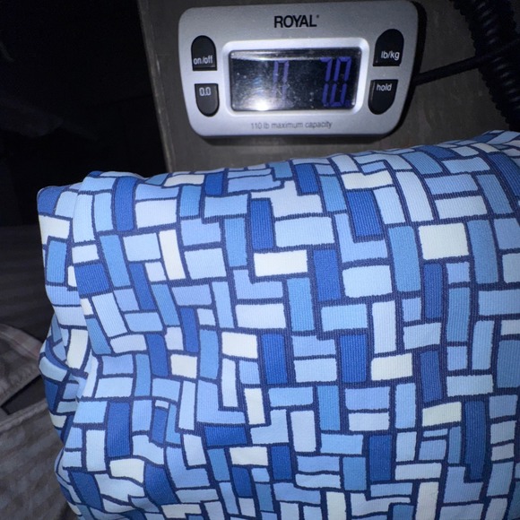 J McLaughlin Women Durham Blue Geometric Print Cowl Neck 3/4 Sleeve Top Sz M - Picture 11 of 11